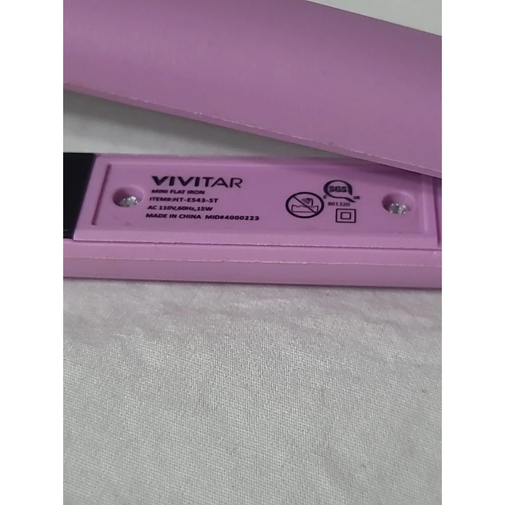 Vivitar Pink Mini‎ Flat Iron Hair Straightener Travel Size